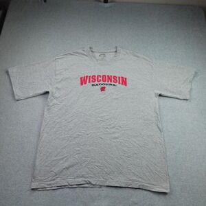 Wisconsin Badgers T Shirt Mens XL Gray Collegiate NCAA Graphic Tee Cadre